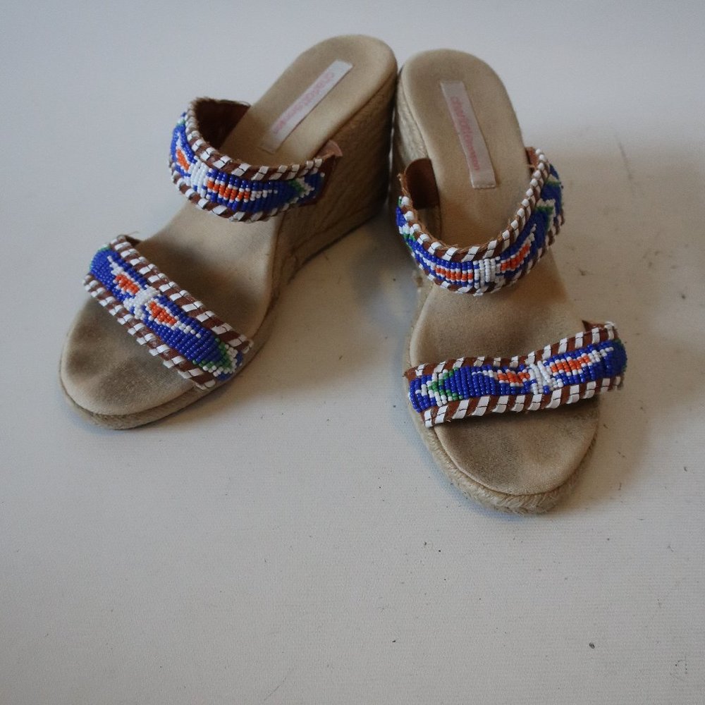 CHARLOTTE RONSON MULTI COLOR WEDGE ESPARDRILLE 8.5